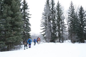 Snowshoeing out to the Snake River.