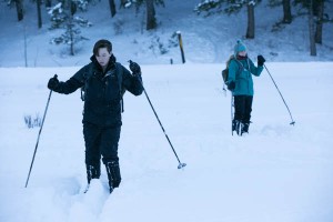 Look at Anastasia go. She's looking pretty confident on her skis.