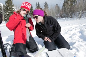 The snow gets weighed by Elsa and Shay.