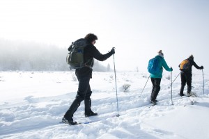 Skiing out to the sage flats.