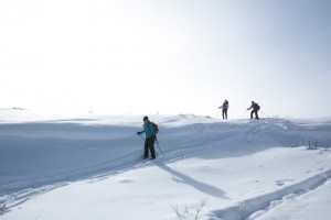 With ease, Mrs. Scott conquers the slope.