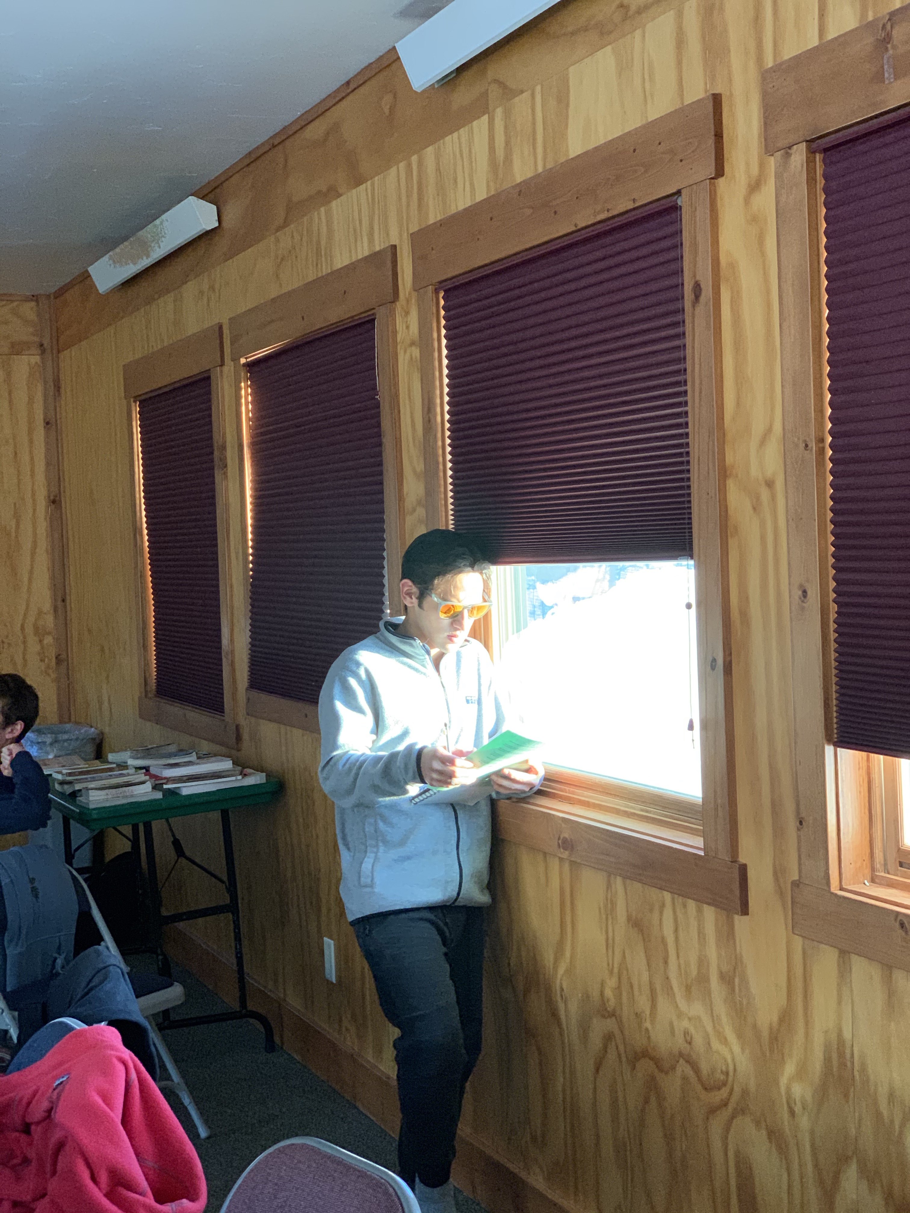 We need sunglasses indoors to be able to look out into the snow!