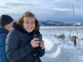 Jordan is THRILLED to see a Moose
