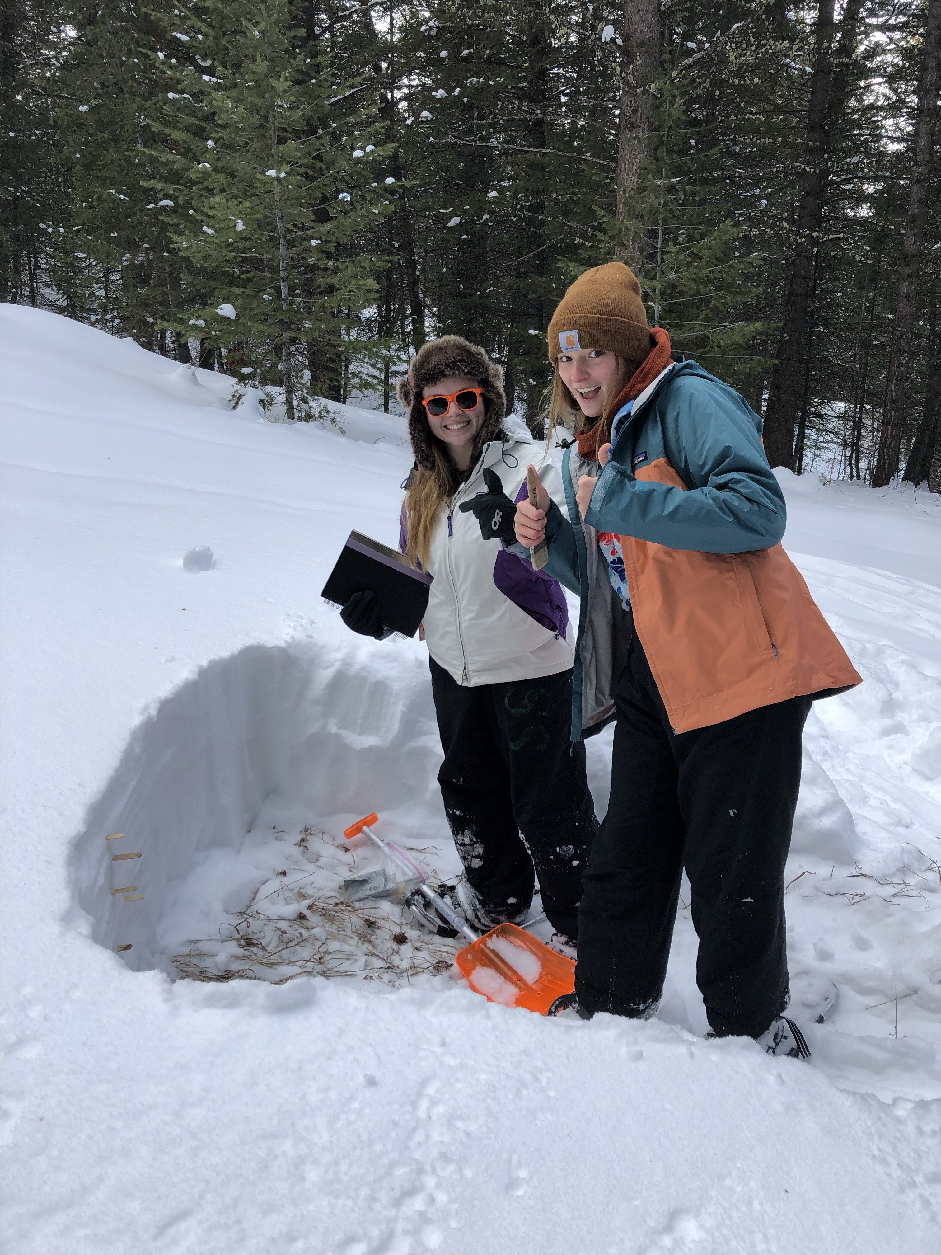 Lauren and Katherine collecting data