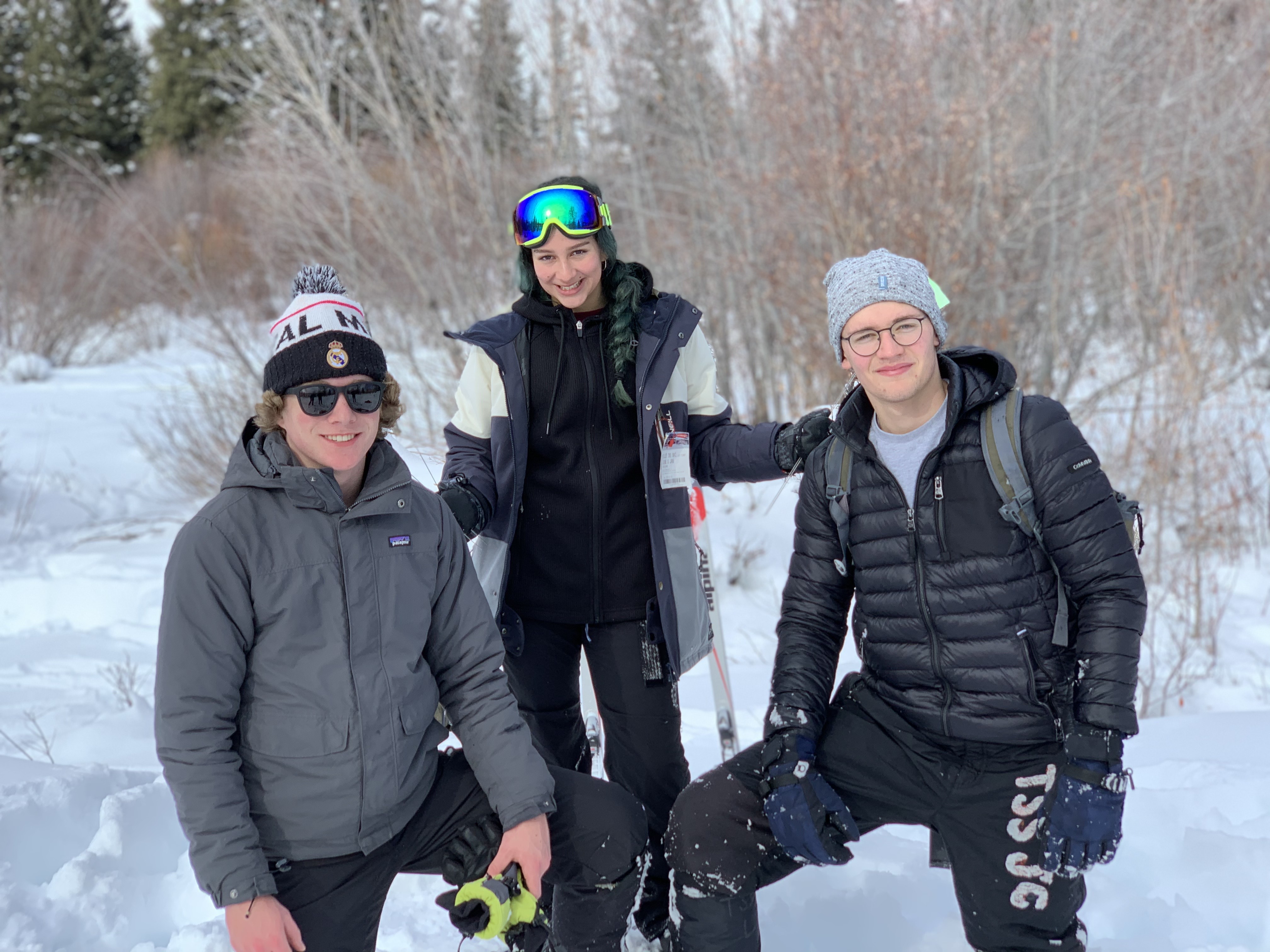 Japhet, Johannes, and Lucia in the field