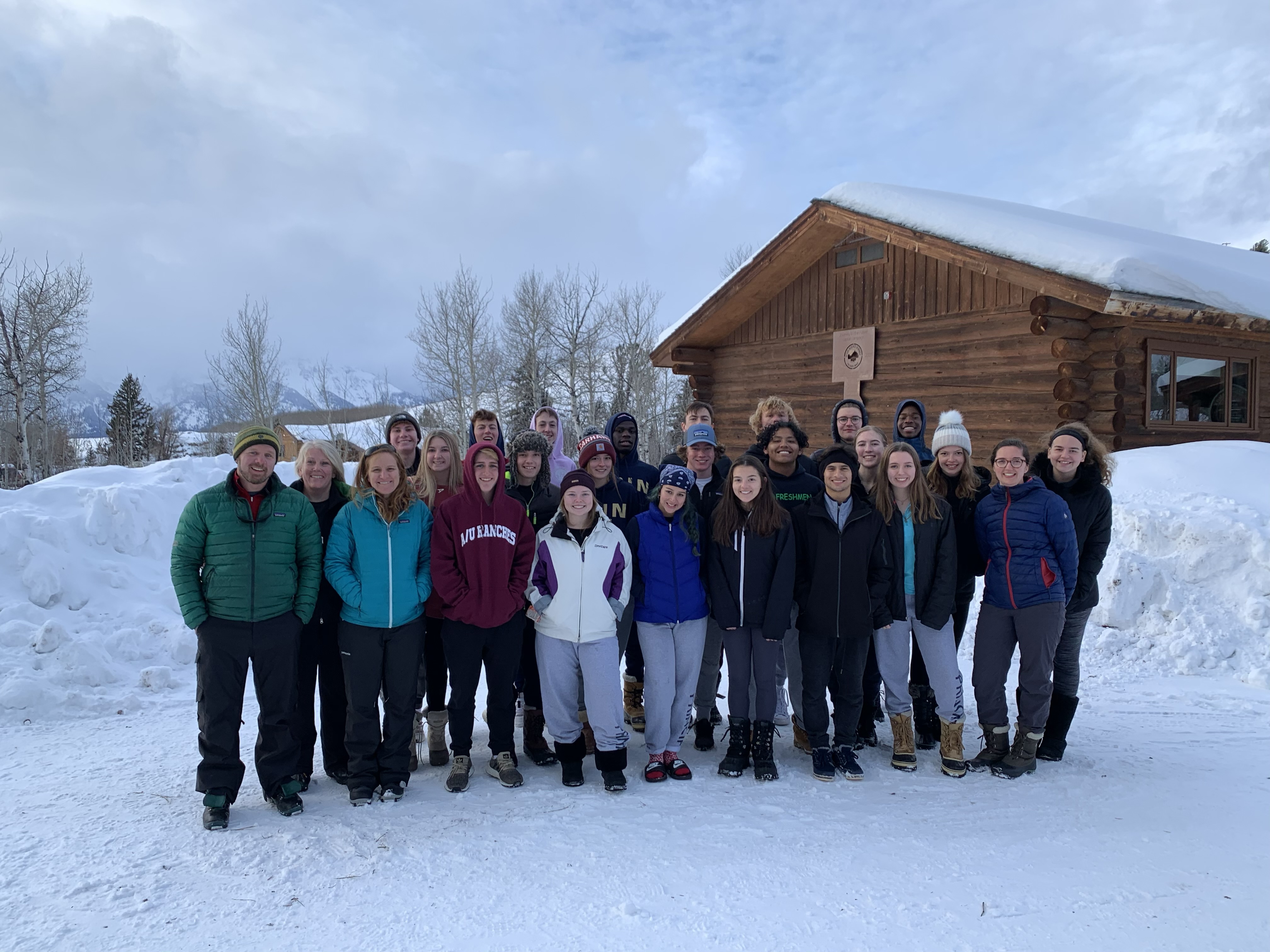 Group photo in front of the Murie museum