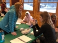 Lynne Scott discussing research with Emmi