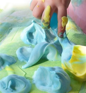 painting with shaving cream